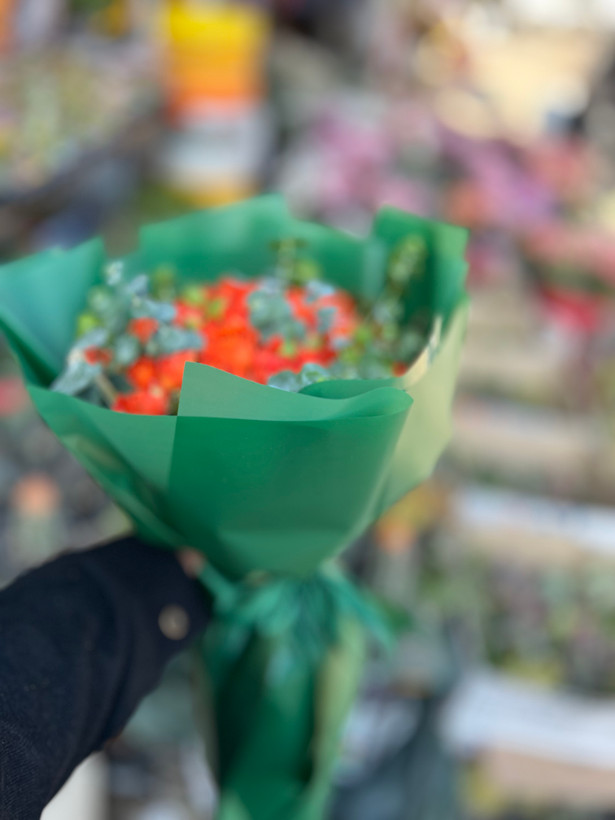 دسته گل رز مینیاتوری نارنجی