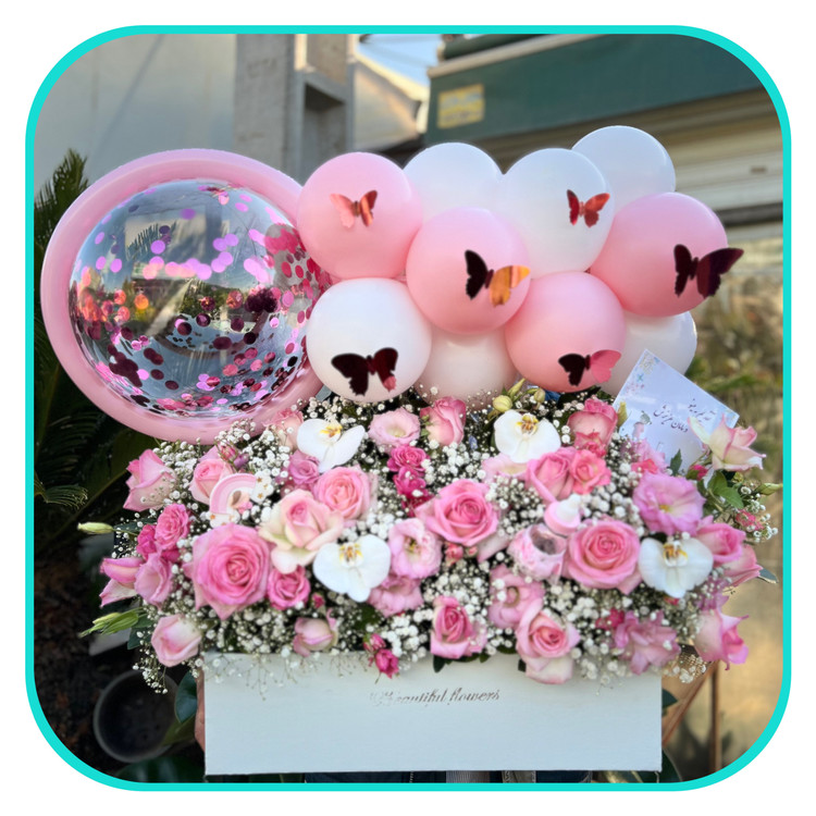 باکس گل برای نوزاد دختر تازه متولد شده