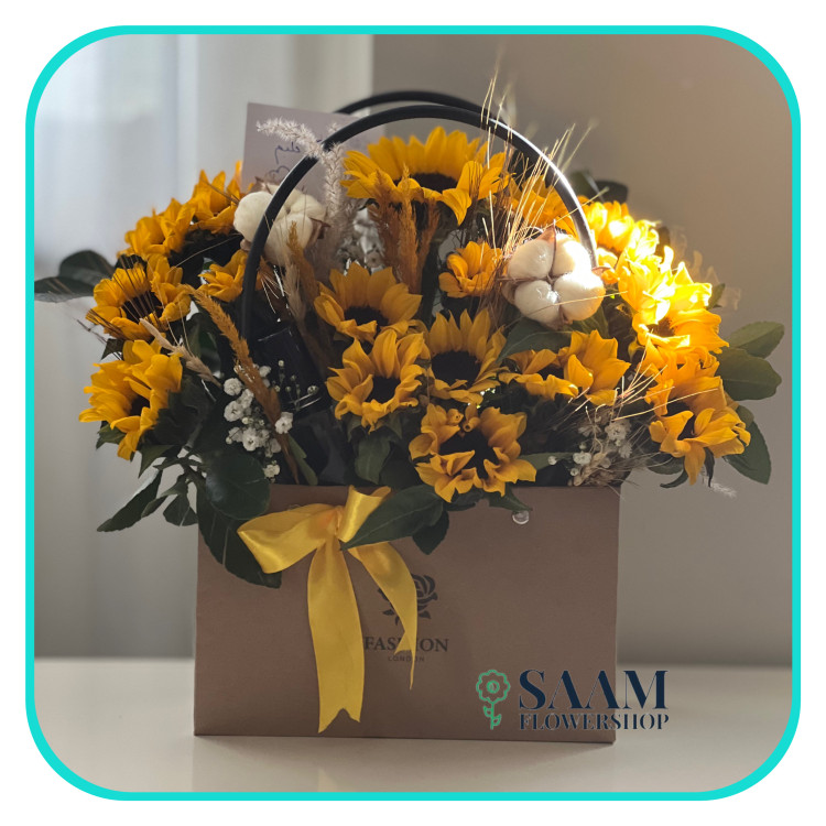 فلاور باکس آفتابگردون برای تولد
