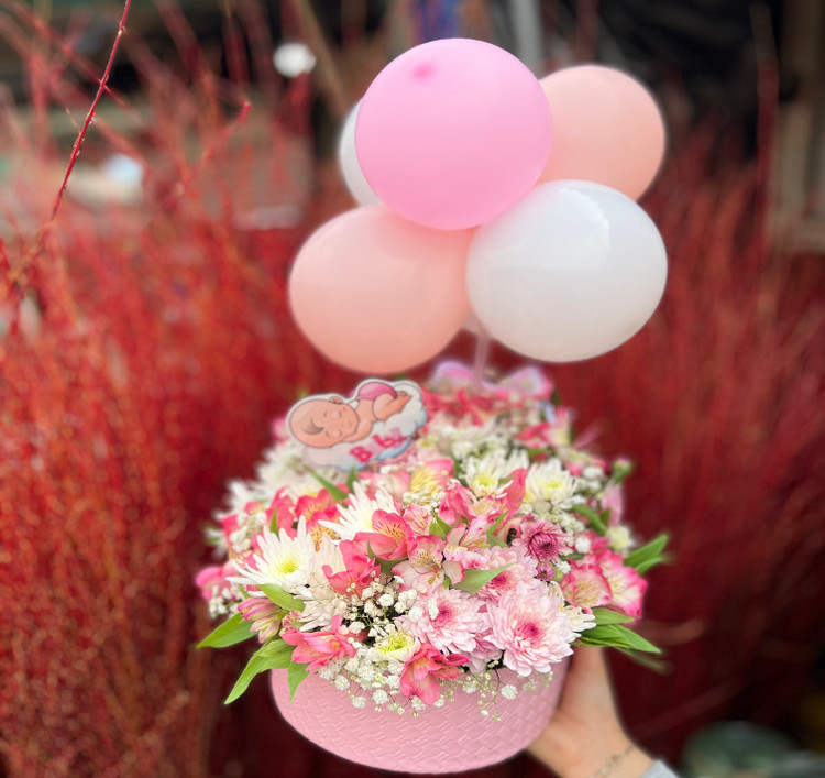 باکس گل گهواره ای نوزاد دختر