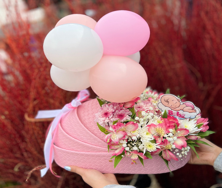 باکس گل گهواره ای نوزاد دختر
