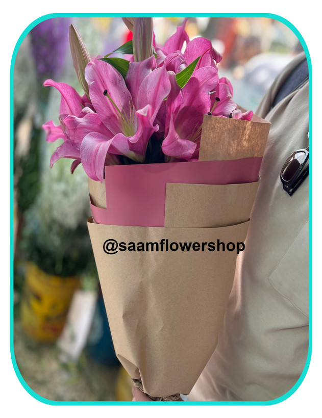دسته گل اورینتال عطری بنفش