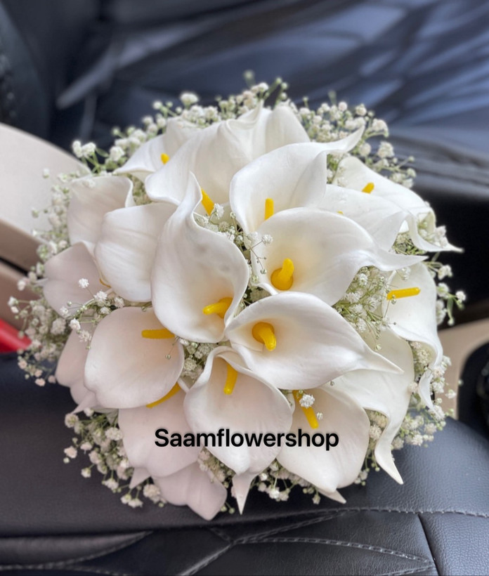 دسته گل عروس شیپوری مصنوعی با ژیپسوفیلیا